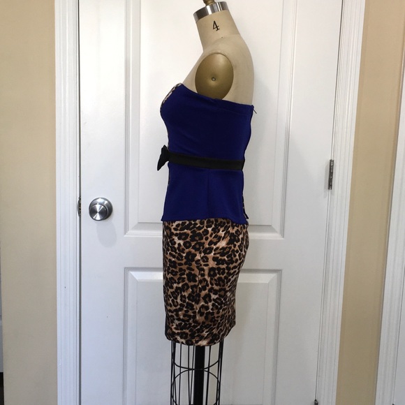 Strapless Leopard Print Dress - Picture 2 of 5
